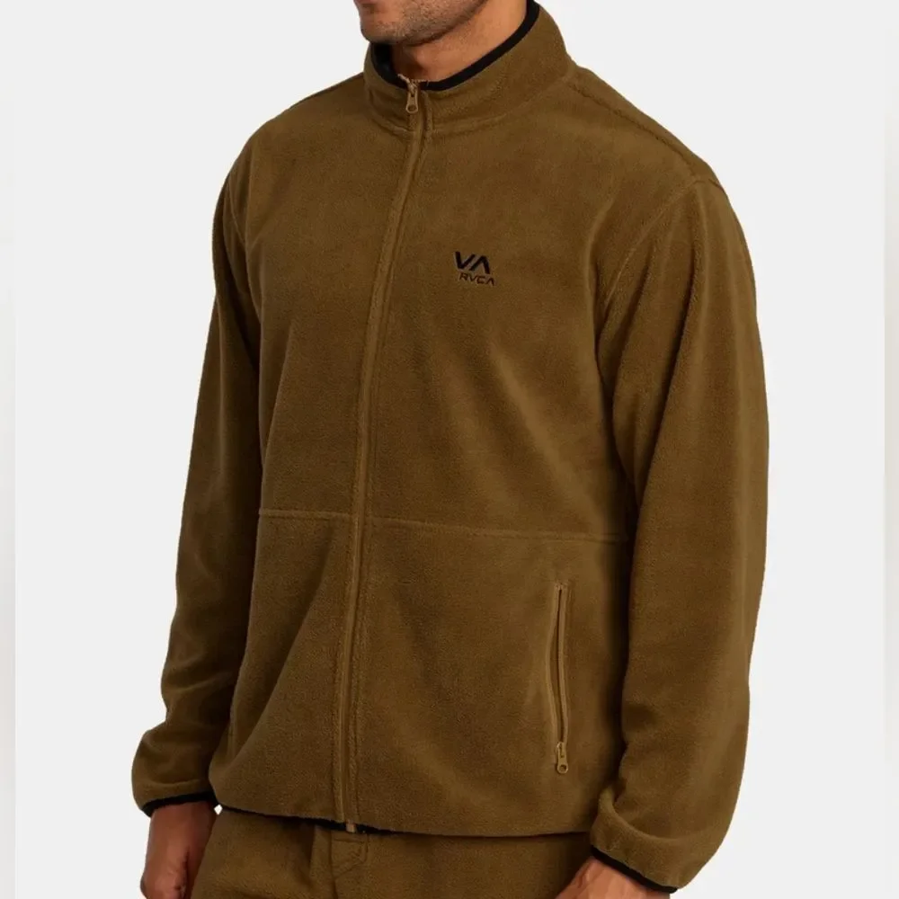 RVCA Men's Performance Fleece Jacket - Olive Brown